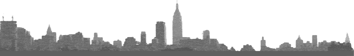 silhouette-style sketch of NYC skyline featuring midtown Manhattan